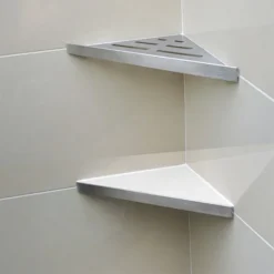 Genesis Brushed Finish Stainless Steel Reversible Shower Shelf