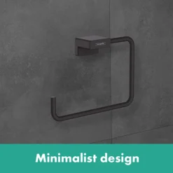 Hansgrohe AddStoris Matt Black Towel Ring -The Bathroom Shop lifestyle l2 blk