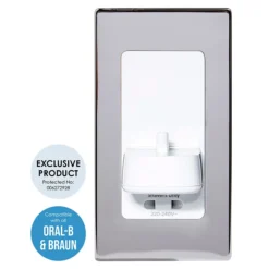 Proofvision Oral-B In Wall Electric Toothbrush Charger With Shaver Socket - Polished Steel -The Bathroom Shop pv12ps d1n