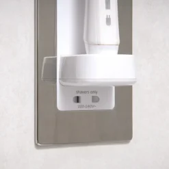 Proofvision Oral-B In Wall Electric Toothbrush Charger With Shaver Socket - Polished Steel