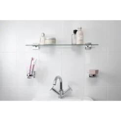 Croydex Chester Flexi-Fix Glass Shelf -The Bathroom Shop qm441441 d1