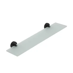 Croydex Black Epsom Flexi-Fix Glass Shelf