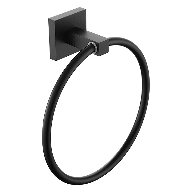Bristan Black Square Towel Ring 2 Bristan Black Square Towel Ring - Image 2