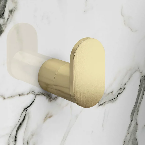 Arezzo Brushed Brass Robe Hook 2 Arezzo Brushed Brass Robe Hook - Image 2