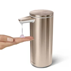 Simplehuman Rechargeable Liquid Sensor Pump Soap Dispenser - Rose Gold Steel -The Bathroom Shop st1046 d4