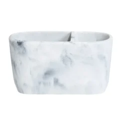 Trafalgar White Marble Effect Polyresin Electric Toothbrush Holder