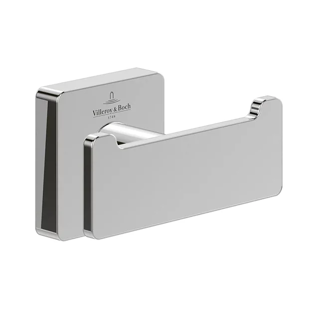 Villeroy & Boch Villeroy And Boch Elements Striking Double Robe Hook - Chrome 1 Villeroy & Boch Villeroy And Boch Elements Striking Double Robe Hook - Chrome