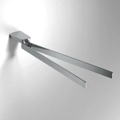 Venice Square Chrome Double Swivel Towel Rail