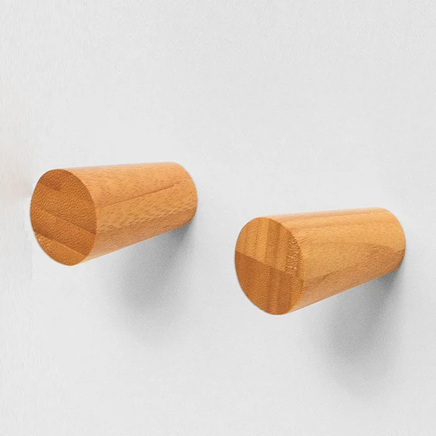 Wooden Robe Hooks Bamboo (Pack Of 2) 1 Wooden Robe Hooks Bamboo (Pack Of 2)